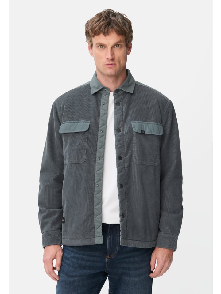 Cord Overshirt mit Teddyfleece in Tintenblau