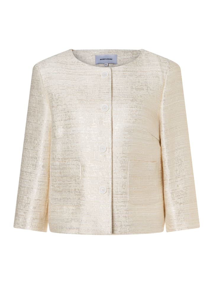 glänzender 3/4 Arm-Kurzblazer in boucle w lurex