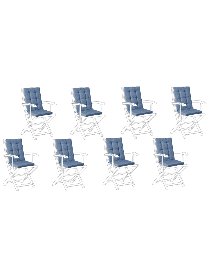 8er-Set Auflagen MAUI PREMIUM in Blau
