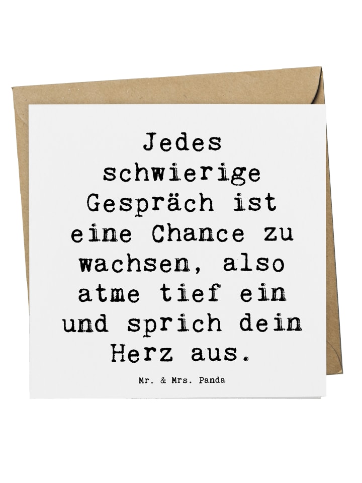 Glückwunschkarte Spruch Ein schwieriges Gespräc... in Weiß