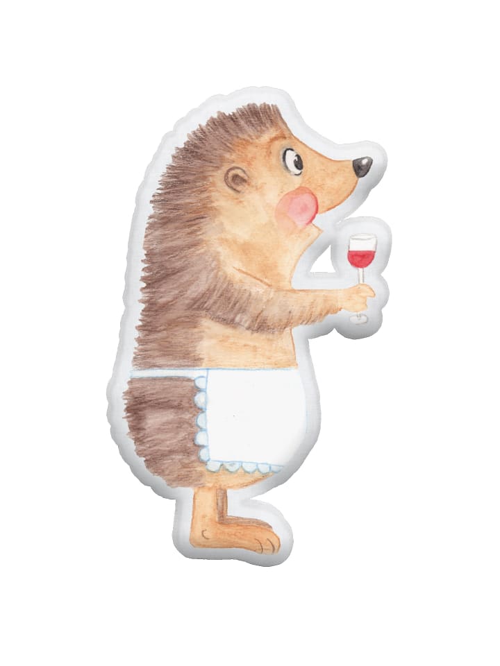 Kuschelfigur Igel Wein ohne Spruch in Weiß