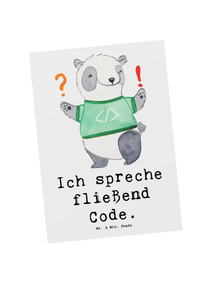 Postkarte Code Meister mit Spruch in Weiß