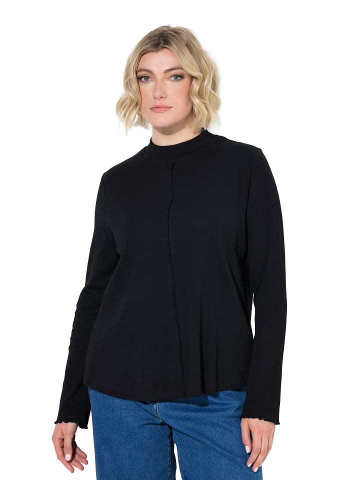 Langarmshirt in schwarz