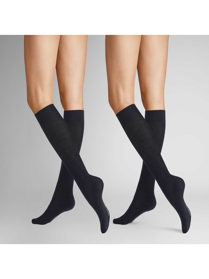 Kniestrümpfe Only 2-Pack wärmend in Marine