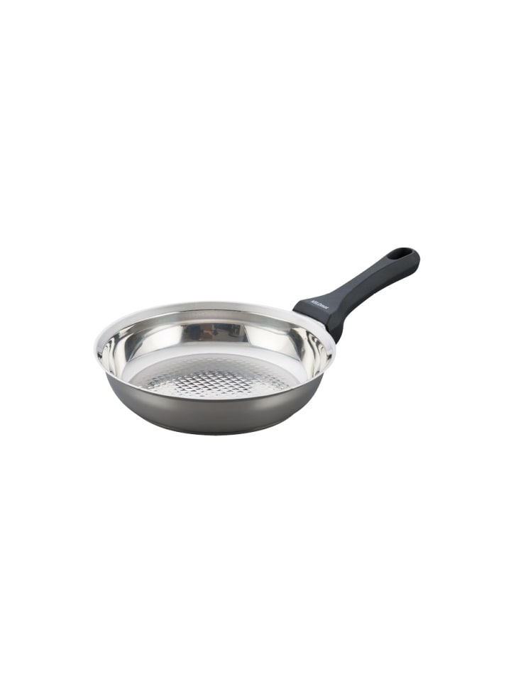 Bratpfanne Grillmeister ohne Deckel aus Edelstahl in Silber