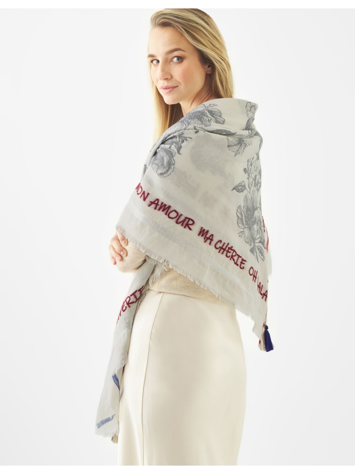 Jacquard-Tuch in weiß