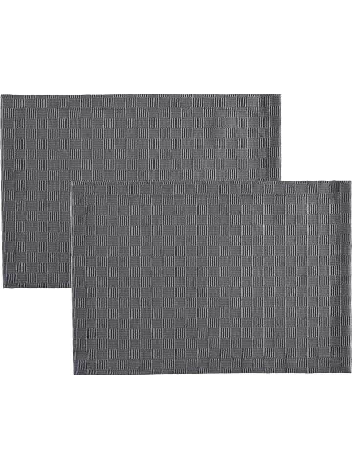 Jacquard, Baumwollmischung Tischset 2er-Pack Paderborn in anthrazit