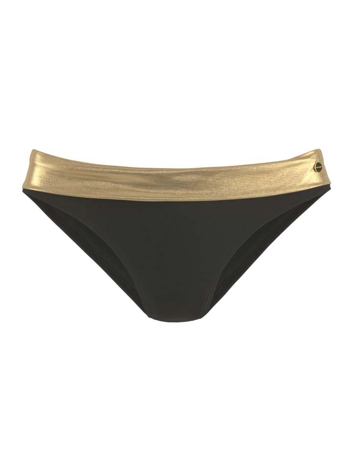 Bikini-Hose in schwarz-goldfarben