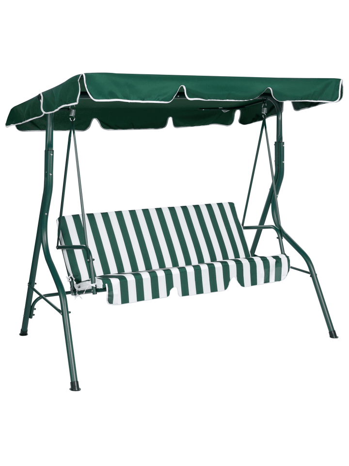 Gartenschaukel CHAPLIN in Grün/Weiß - (W) 174 x (H) 147 x (L) 118 cm