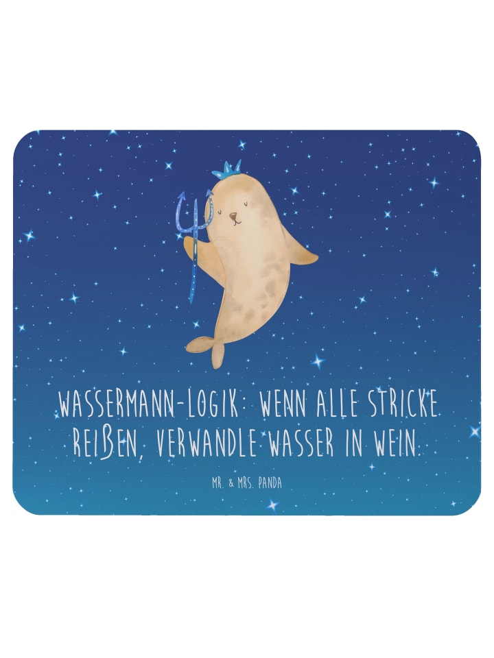 Mouse Pad Wassermann Logik mit Spruch in Sternenhimmel Blau