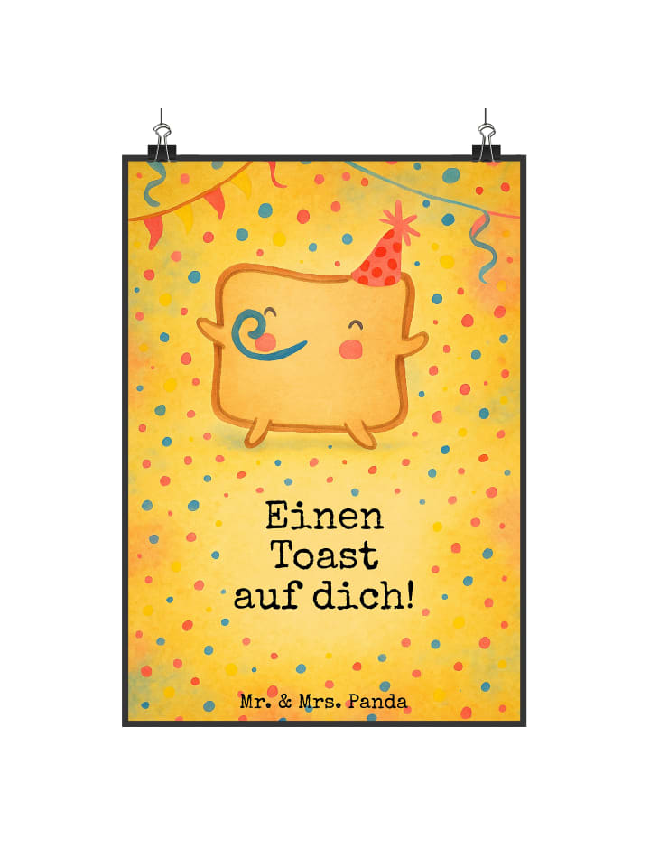 Plakat Toast Party Design mit Spruch in Weiß