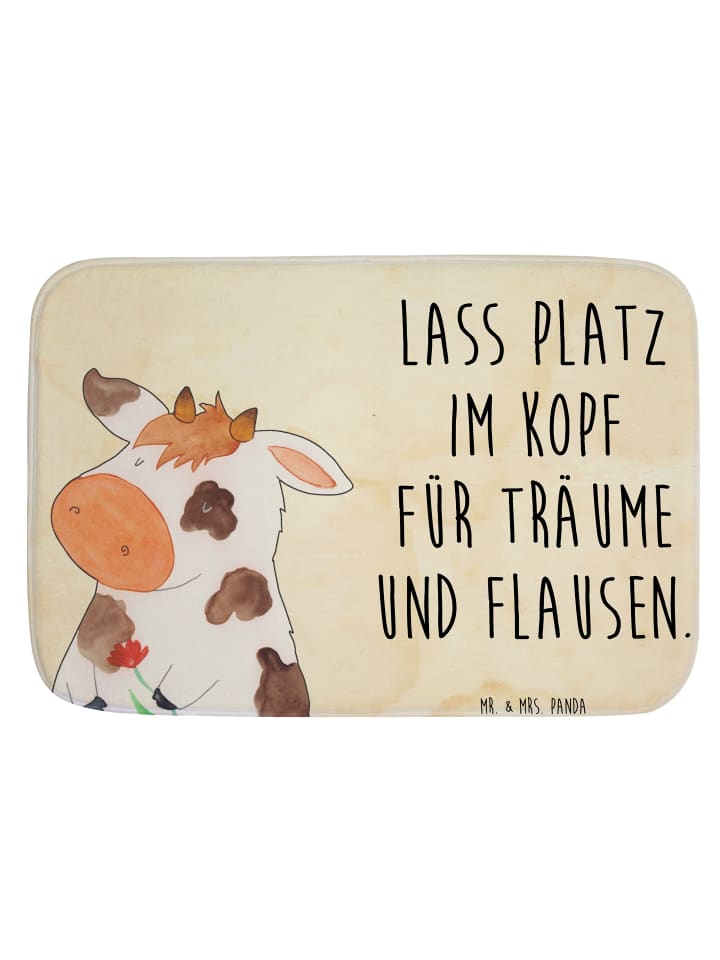 Duschvorleger Kuh Motiv mit Spruch in Vintage