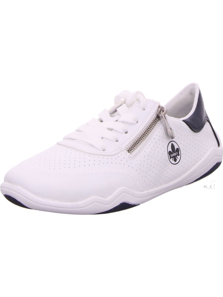 Schnürschuhe in weiss/navy