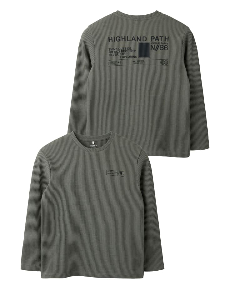 Oberteil mit langen Ärmeln in Castor Gray1