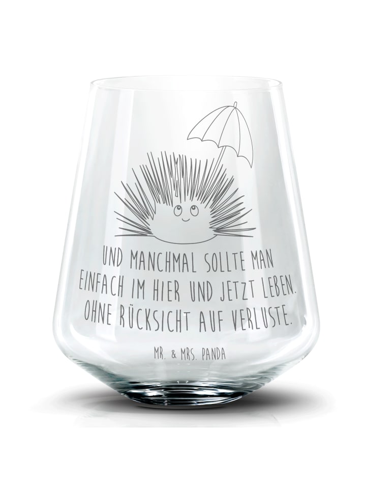 Whiskeyglas Seeigel mit Spruch in Transparent