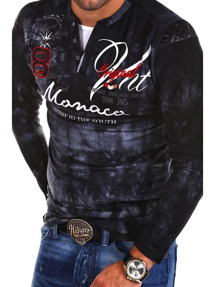 Langarmshirt P-Monaco in schwarz