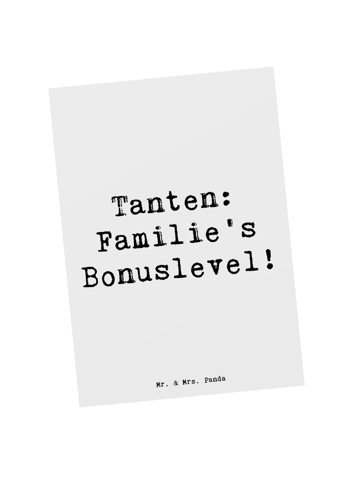 Postkarte Tante Bonuslevel mit Spruch in Weiß