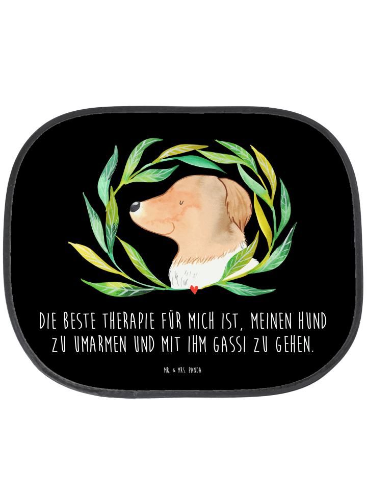 Sonnenschutz für Autoscheiben Hund Blumen mit S... in Schwarz