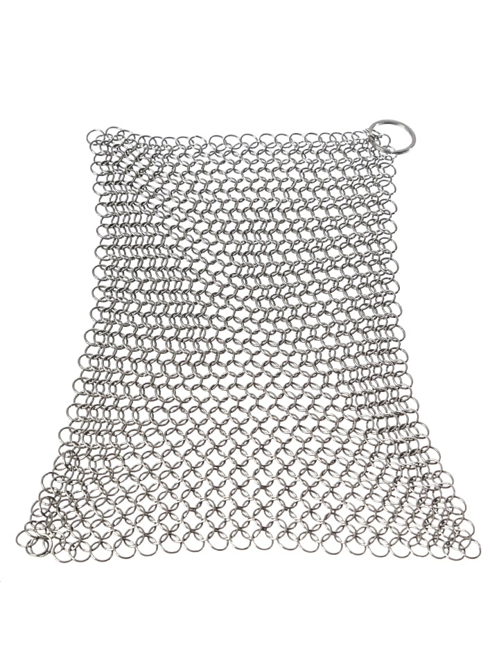 Ringreiniger für Gusseisen Feuertöpfe Netzreiniger 20x20cm in silber