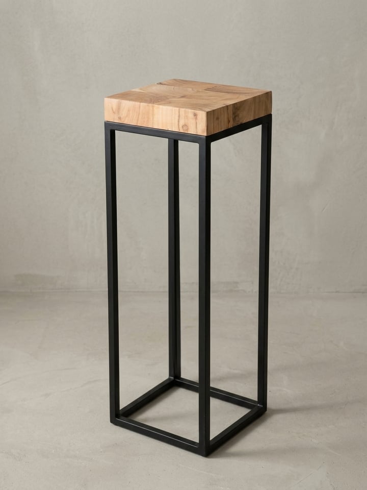 Beistelltisch | Akazie/Metall, 30x97x30cm, Industrial