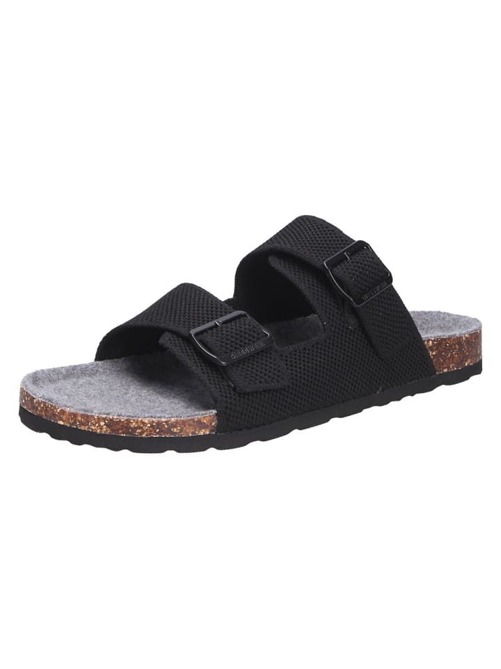 Tieffußbett Pantolette MERINO SLIDES in schwarz