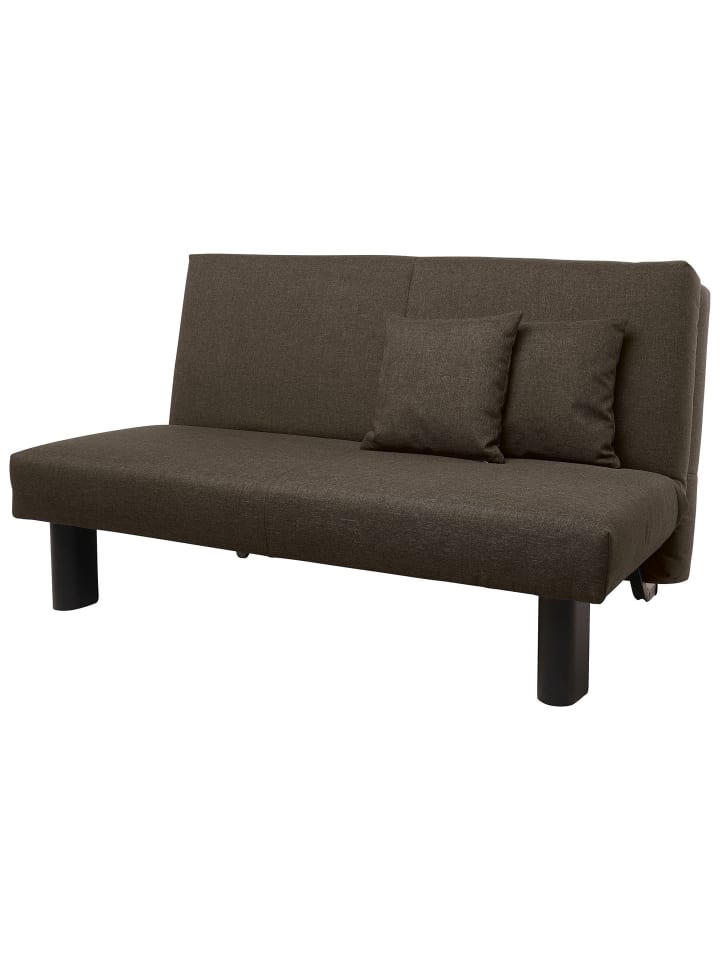 FALTSOFA Kalomira Bezug Flachgewebe Metall schwarz / braun