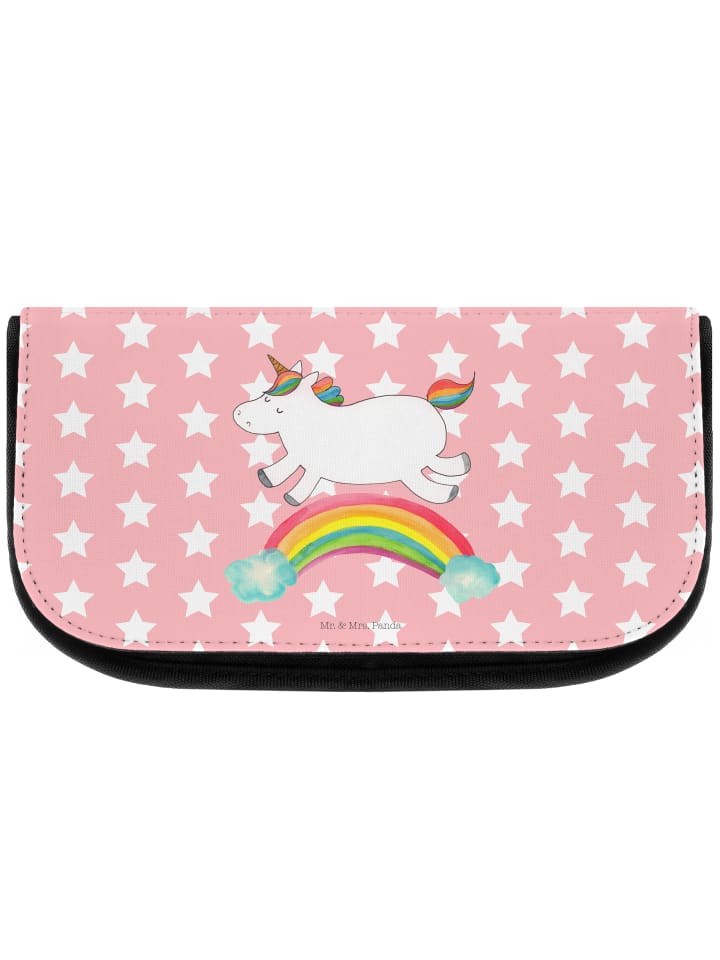 Toiletry Bag Einhorn Regenbogen ohne Spruch in Rot Pastell