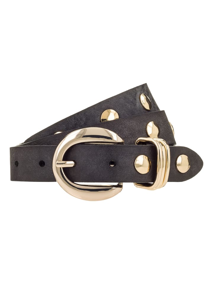 Nietengürtel Leder black