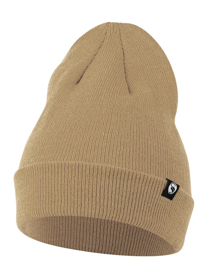 Strickmütze mit Innenfleece, Unisex in Beige