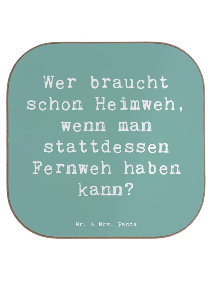 Untersetzer Tasse Spruch Heimweh oder Fernweh m... in Meeresbrise