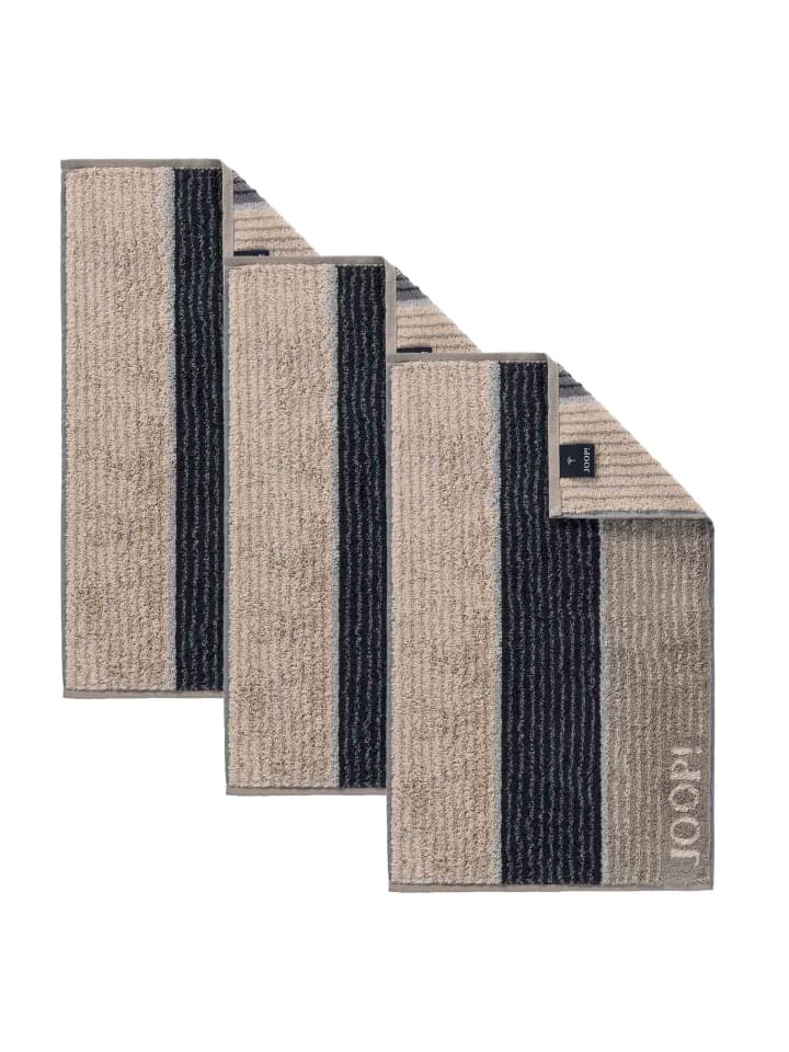 Gästetuch 3er Pack in Grau Signature Lines