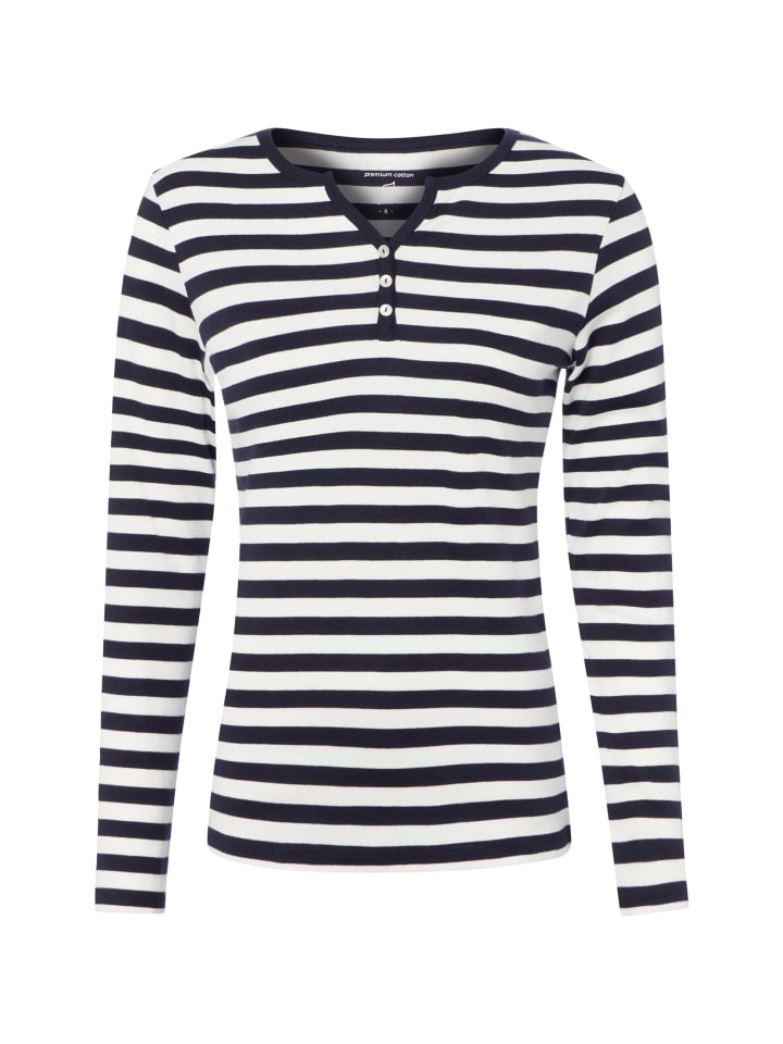 Langarmshirt in marine weiß