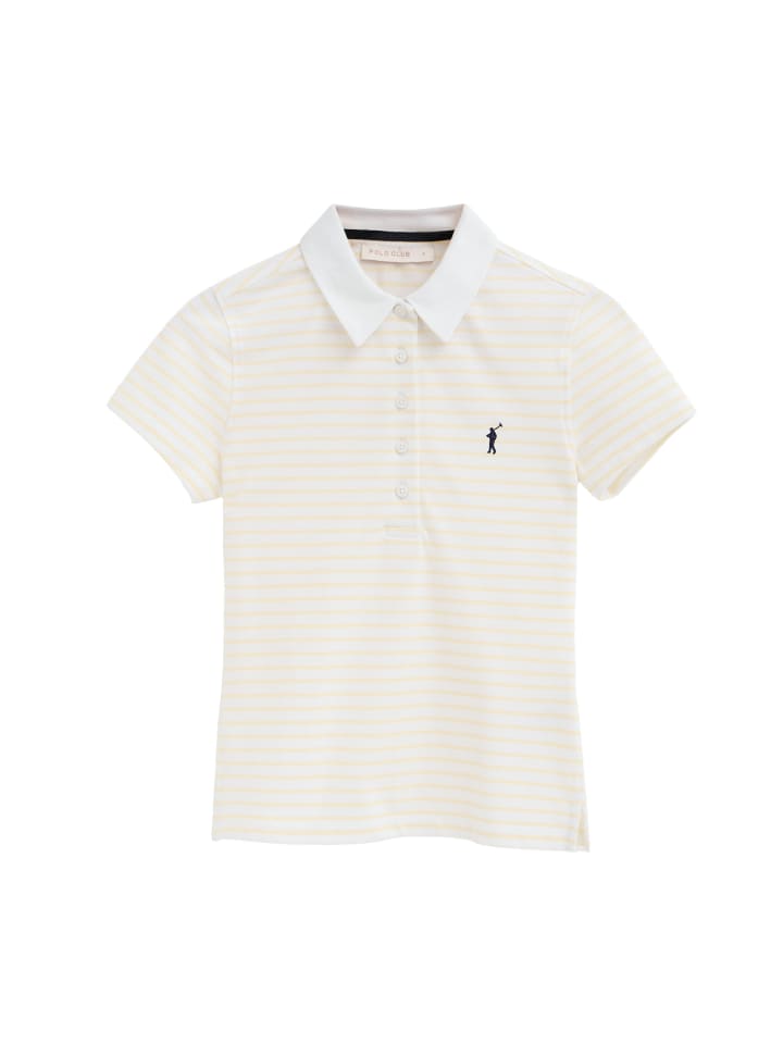 Poloshirt RIGBY GO POLO SS STRIPES W VO in Weiß-Pastellgelb