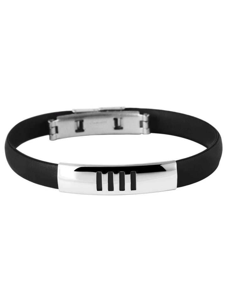 Unisex Armband – Armreif aus Kautschuk Ø 6,5 cm cm in schwarz