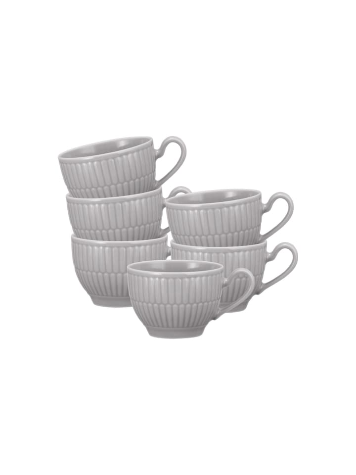 6er Set Espressotassen Amina in 0,1 l in Silbergrau