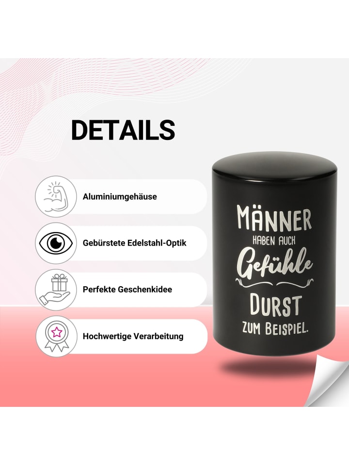 Flaschenöffner "Push & Pull" in schwarz - mit Motiv