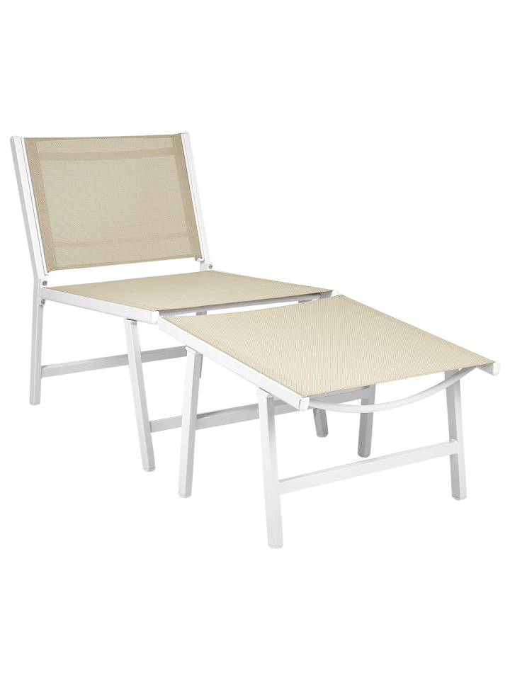 2-tlg Gartenstuhl MARCEDDI in Beige/Weiß