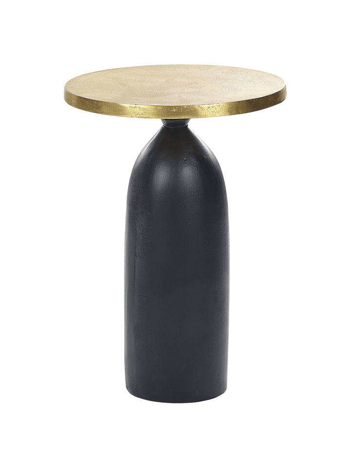 Beistelltisch TEKAPO in Gold/Schwarz - (W) 36 x (H) 52 x (L) 36 cm