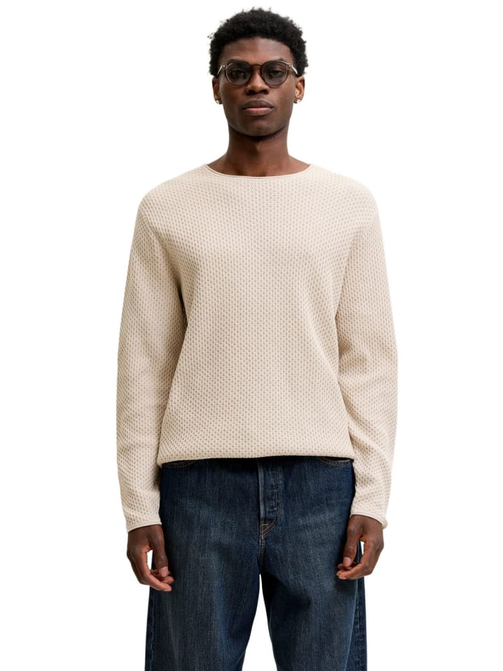 Pullover JPRBLUMASON KNIT CREW NECK in Beige