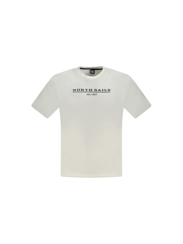 Weiß Baumwolle Herren T-Shirt