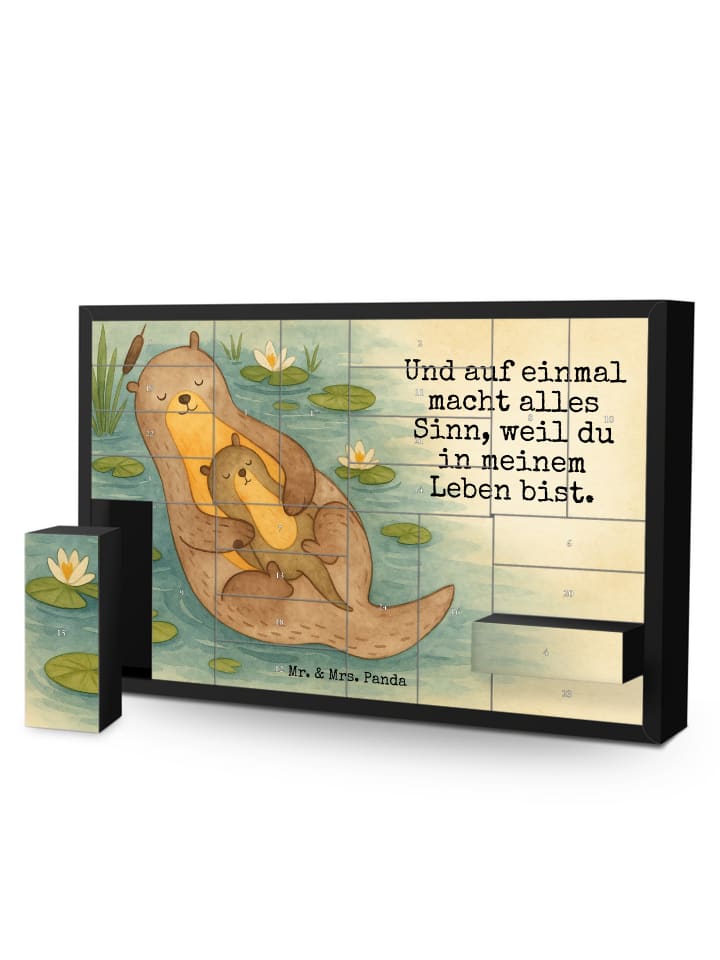 Weihnachtskalender Otter Kind Design mit Spruch in Weiß