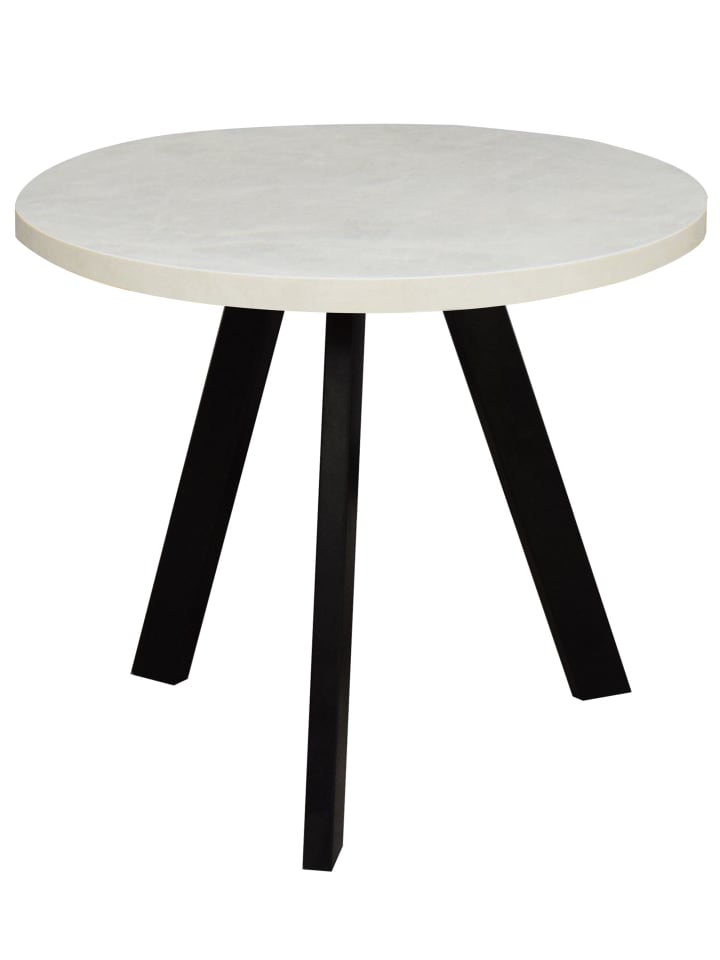 COUCHTISCH Rund Elesa 1 60x51x60 Holzwerkstoff Schwarz/Keramik weiß