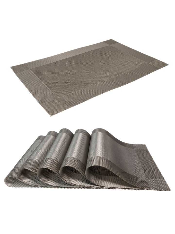 6x Platzset Tischset Untersetzer Matte in Grau