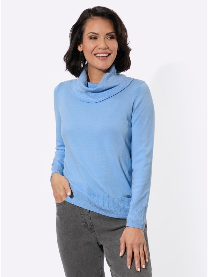 Rollkragen-Pullover in himmelblau