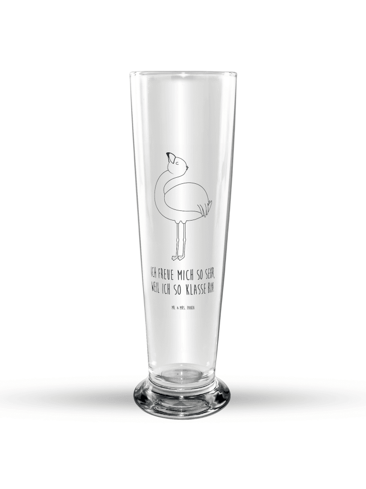 Willibecher Flamingo Stolz mit Spruch in Transparent