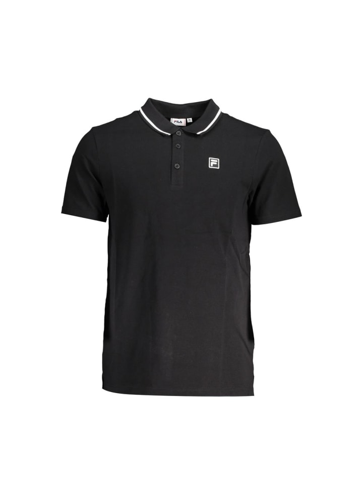 Schwarz Baumwolle Herren Polo Hemd