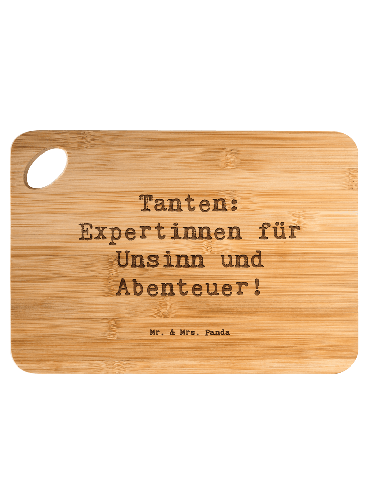 Bambus - Schneidebrett Spruch Tante Abenteuer m... in Braun
