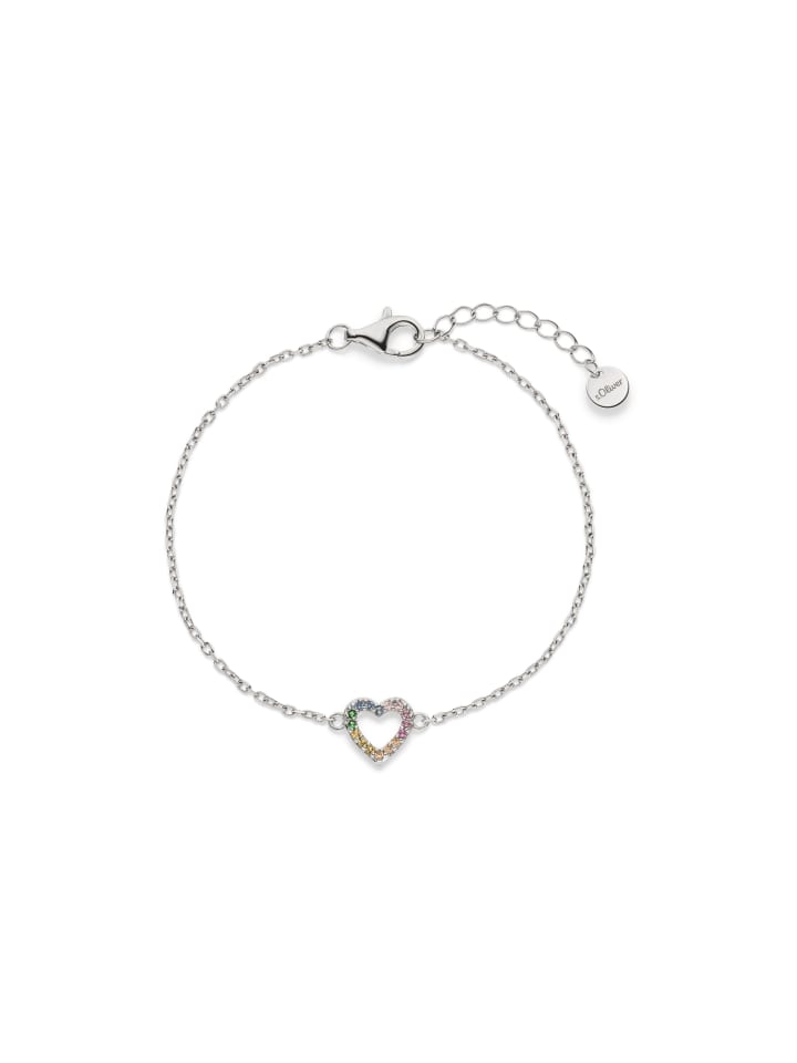 Armband Rainbow Heart in silber