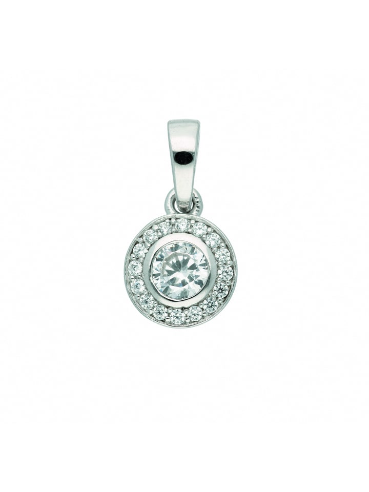 Damen 925 Silber Anhänger mit Zirkonia Ø 7,4 mm in silber