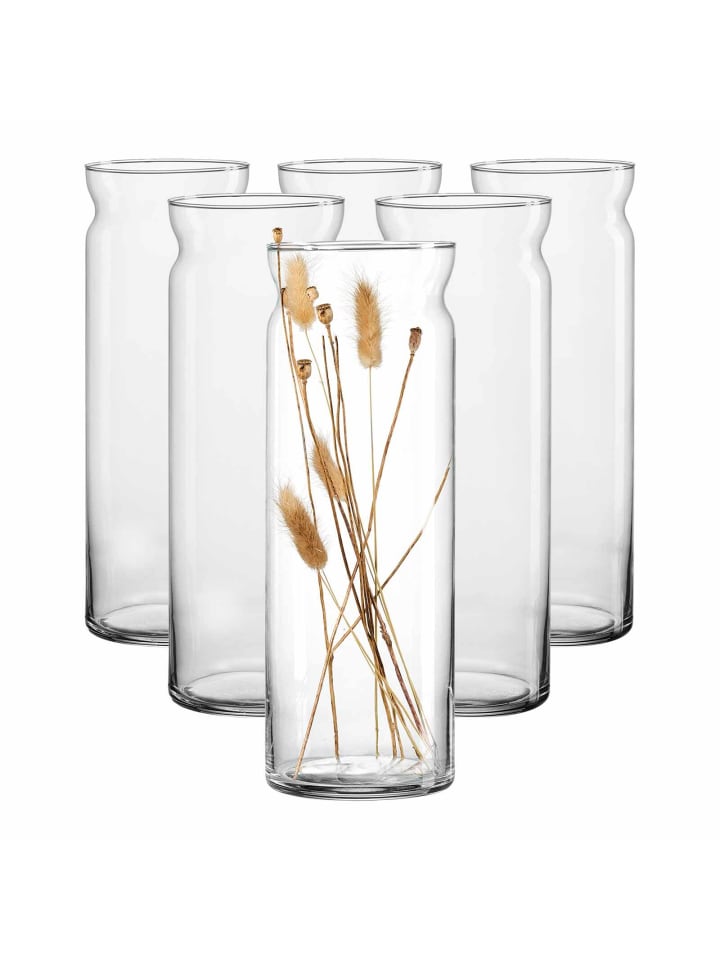 6er Set Vasen Dalia in 35 cm in transparent